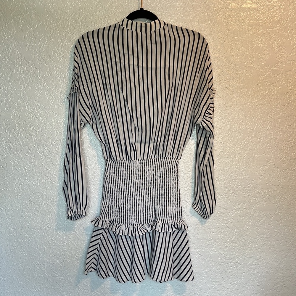 Aqua Cream and Navy Striped Mini Dress - Picture 11 of 11